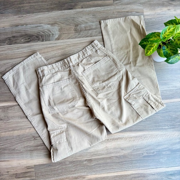STR Stradivarius Cargo Pants Khaki Utility Straight Leg Size 6 - Picture 13 of 13
